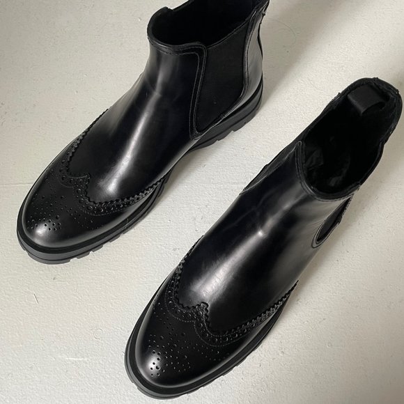 New PRADA Brogue Chelsea Boots Size 38 - Picture 5 of 6